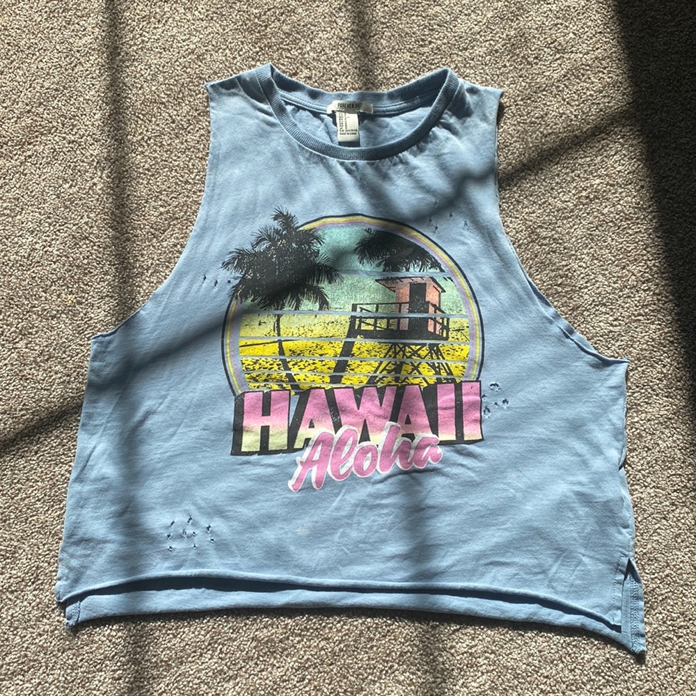Distressed Hawaii Muscle T Shirt